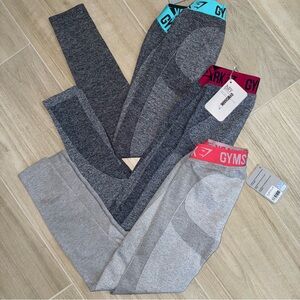 Gymshark Flex V3 Leggings Bundle of 3 Small